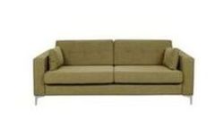 Brooklyn Large Fabric Sofa with Metal Feet - Olive